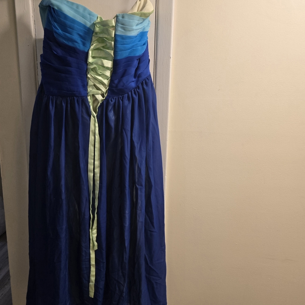 Grace Karin Floor Length Fairy   Evening /Fomal Sheer Gown Prom  Size 20 Blue - Picture 11 of 15